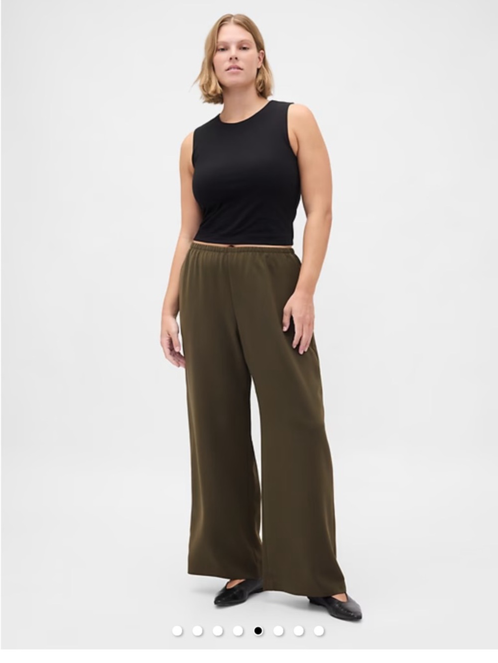 GAP The Easy Pants Wide Leg Pull On Pants NWT Size XS Beige Black Moss Green